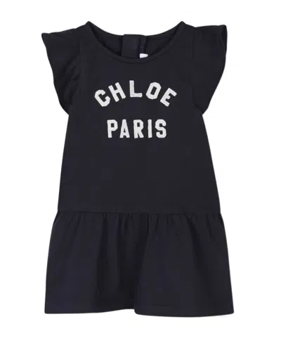 Chloé Logo Embroidered Dress In Black