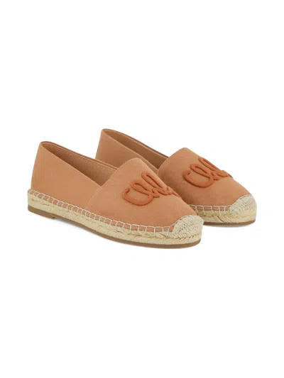 Chloé Kids' Logo-embroidered Espadrilles In Brown
