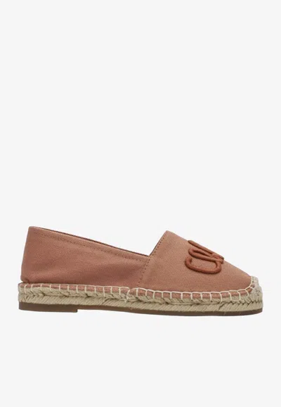 Chloé Logo Embroidered Espadrilles In Brown