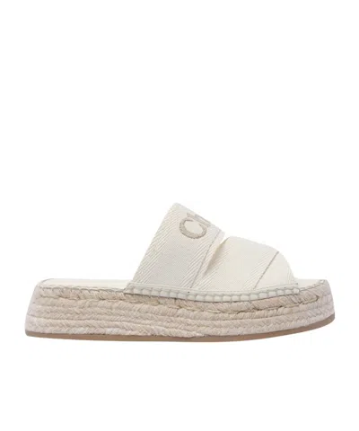 CHLOÉ CHLOÉ MILA LOGO EMBROIDERED SANDALS