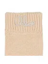 Chloé Logo-embroidered Gloves In Neutral