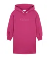 Chloé Logo-embroidered Hooded Dress In Pink