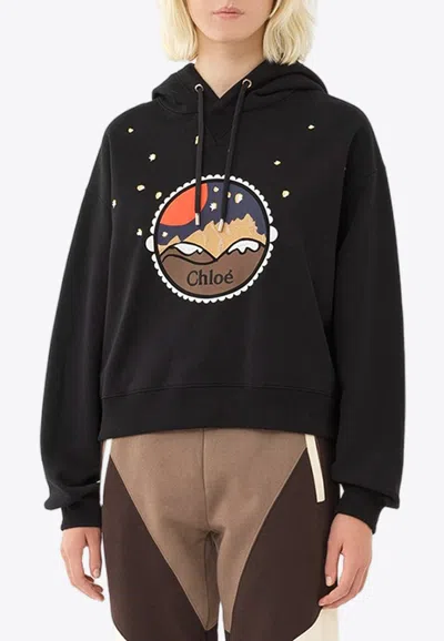 Chloé Sweat À Capuche Femme Noir Taille M 100% Coton, Élasthanne In Black