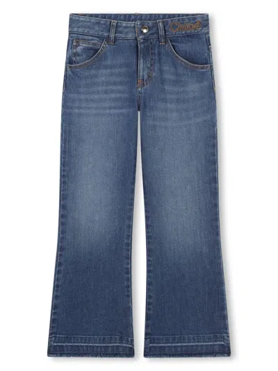 CHLOÉ LOGO-EMBROIDERED JEANS