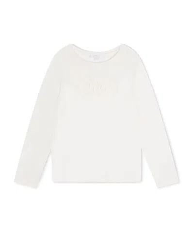 CHLOÉ LOGO-EMBROIDERED LONG-SLEEVE T-SHIRT