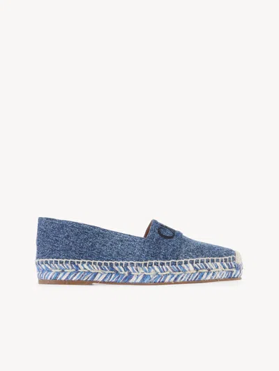 Chloé Logo Embroidered Piia Espadrilles Denim