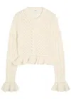 Chloé Wool And Silk Cardigan In Neutral