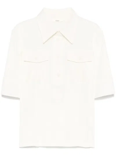 Chloé Utility-style Polo Shirt In Beige