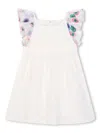 Chloé Logo-embroidered Ruffle-trim Dress In White