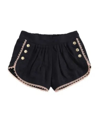 Chloé Kids' Logo Embroidered Shorts In Black