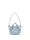 Chloé Kids Logo Embroidered Tote Bag In Blue