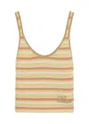 Chloé Chloe Logo-embroidered Striped Knit Tank