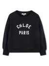 Chloé Logo-embroidered Sweatshirt In Blau