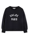 Chloé Logo-embroidered Sweatshirt In Blue