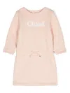 Chloé Abito Modello Felpa Con Ricamo In Pink