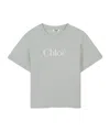 Chloé Logo-embroidered T-shirt In Gray