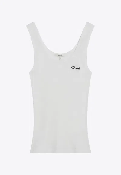 Chloé Logo Embroidered Tank Top