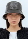 Chloé Chloe Leather Bucket Hat Women In Black