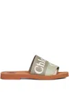 Chloé Flat Slide Sandals Open Toe Strap In Brown