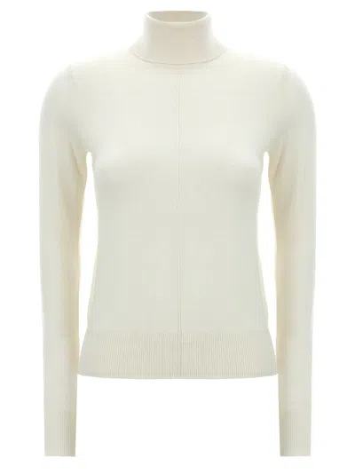 Chloé Logo Embroidery Turtleneck Sweater In White