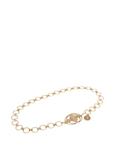 Chloé Logo-engraved Belt In Gold
