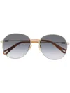 Chloé Logo-engraved Pilot-frame Sunglasses In Gold