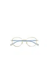 Chloé Logo-engraved Round-frame Glasses In Blue