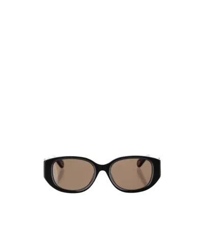 Chloé Logo-engraved Round-frame Sunglasses In Brown