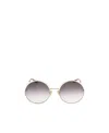 Chloé Logo-engraved Round-frame Sunglasses In Gray