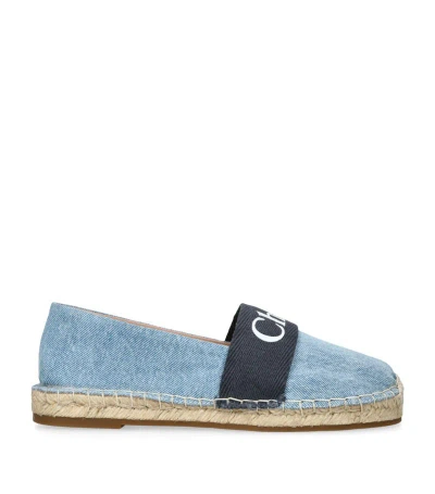 Chloé Logo Espadrilles In Blue