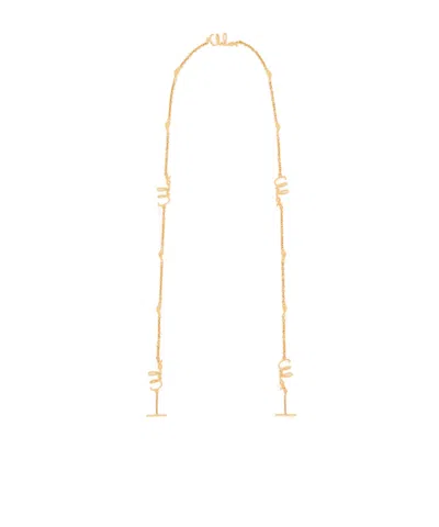 Chloé Logo Glasses Chain In Burgundy