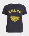 Chloé Navy Baby Fit Logo T-shirt In Twilight Blue