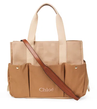 Chloé Logo棉质妈咪包 In Gray