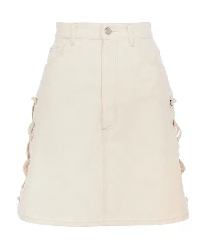 Chloé Logo Half-body Miniskirt In White