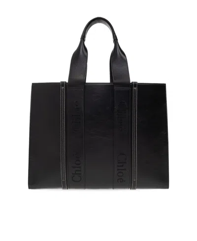 Chloé Logo Handbag In Black