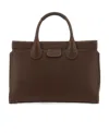 Chloé Structured Twin Handle Bag With Contrast Stitching In Green