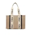 Chloé Natural Canvas Woody Bag In Nude