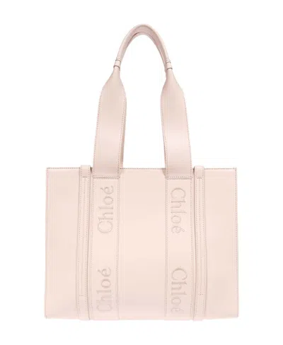 Chloé Logo Handbag In Nude