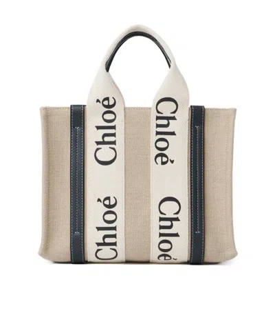CHLOÉ CHLOÉ WOODY LOGO DETAILED SMALL TOTE BAG