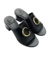 Chloé Logo High-heeled Sandals In Black