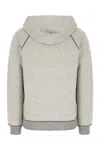 Chloé Hooded Cotton Blend Sweatshirt With Kangaroo Pocket In Gray
