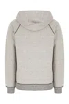 Chloé Hooded Cotton Blend Sweatshirt With Kangaroo Pocket In Gray