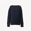 Chloé Navy Wool-cashmere Blend Oversized Jumper In Blue