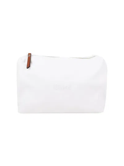 Chloé Logo Jute Changing Bag In White