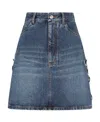 Chloé Blue Lace-up Denim Miniskirt In Blue