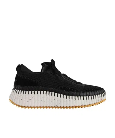 CHLOÉ LOGO LACE UP SNEAKERS