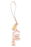 Chloé Logo Leather Bag Charm In Pink