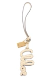 Chloé Bijou De Sac Logo En Cuir Brillant Femme Blanc Taille Onesize 100% Cuir De Veau, Laiton In Deep Ivory