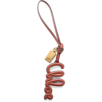 Chloé Logo Leather Bag Charm In Multi