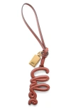 Chloé Iconic Bag Charm Leather Strap Key Cases In Sepia Brown